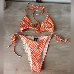 Triangl Swimwear Orange and White Bikini